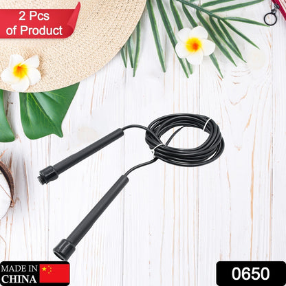 050 Speed Skipping Rope Jump Rope With Pvc Handle Sports Skipping Rope Jump Rope For Weight Loss Fitness Sports Exercise Workout For Men Women Boys  Girls 3mtr.