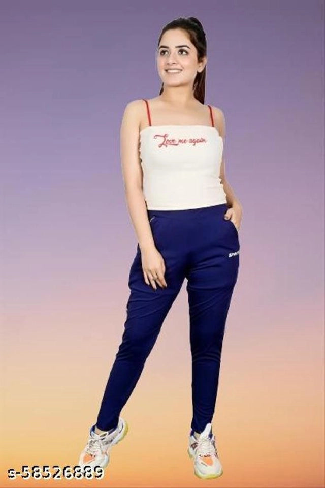 Polyester Trouser for Women (Blue, 28)