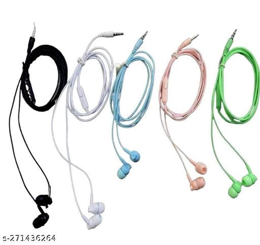 Wired Earphones (Multicolor, Pack of 5)