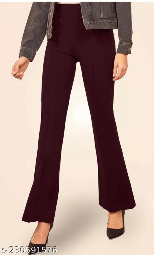 Acrylic Trouser for Women (Maroon, 28)