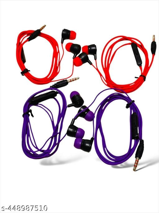 Wired Earphones (Multicolor, Pack of 4)