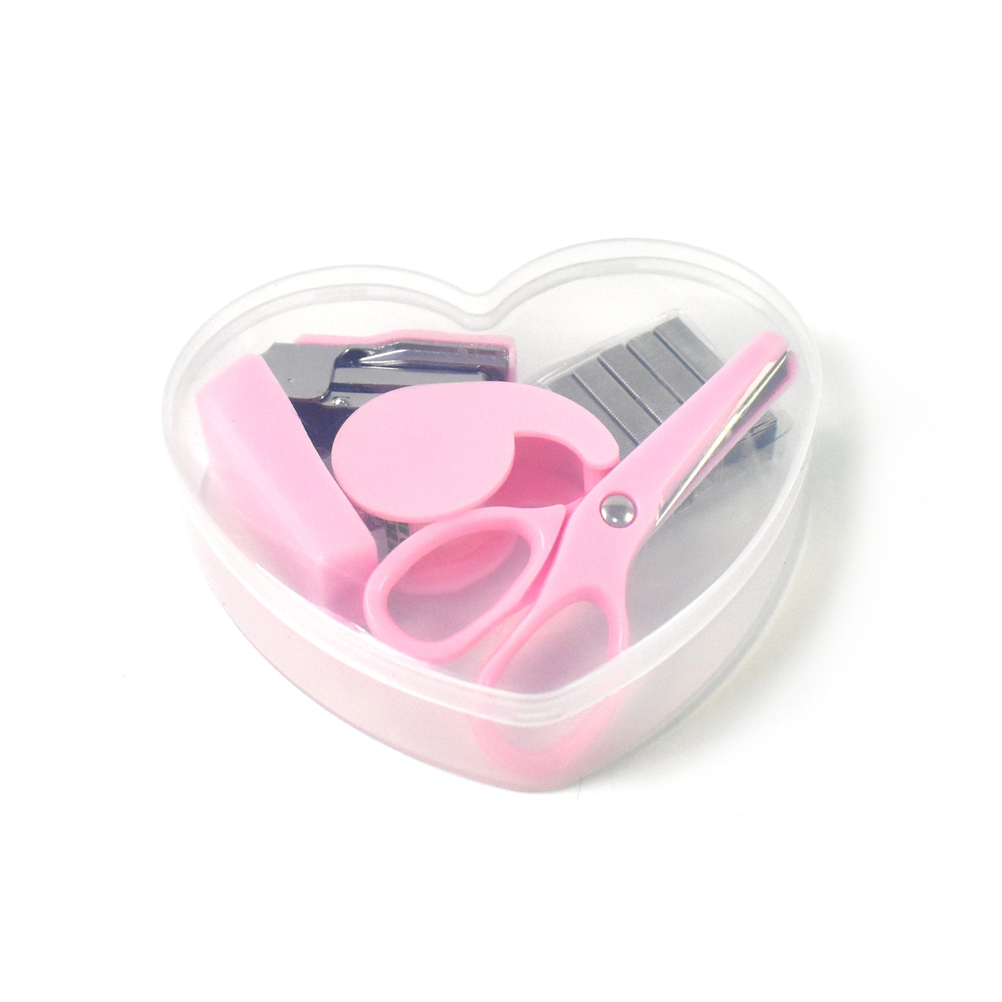 4143 Mini Office Stationery Set Including Stapler Scissors Paper Clips Tape Dispenser Transparent Tape And Staples