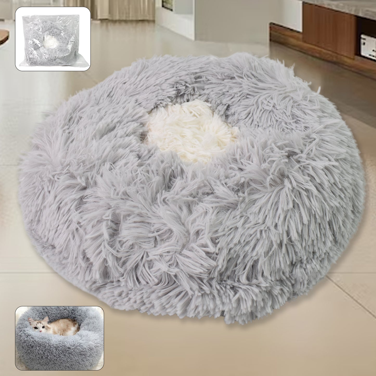 Round Dog Beds For Small Medium Dogs And Cats (1 Pc)