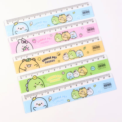 Premium Cute Cartoon Plastic Ruler Set For Kids (5 Pc)