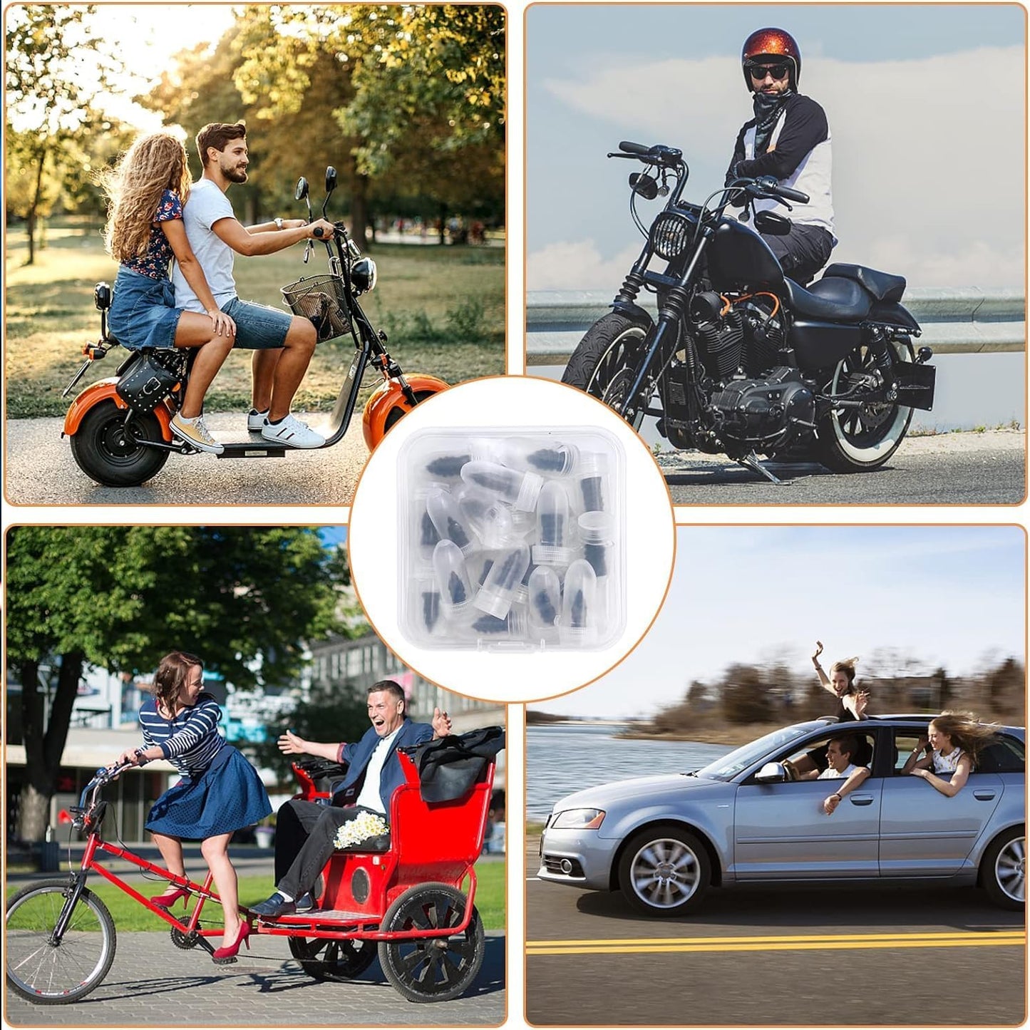 Tire Repair Rubber Nail Car Tire Repair Nails Tire Repair Rubber Screws Black (10 Pcs Set)