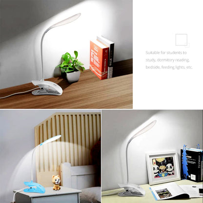 0271 Desk Lamp Adjustable Gooseneck Usb Rechargeable 3 Modes Of Lighting Reading Lamp For Dorm White Study Desk Lamp Suitable For Girls College Bedroom Reading