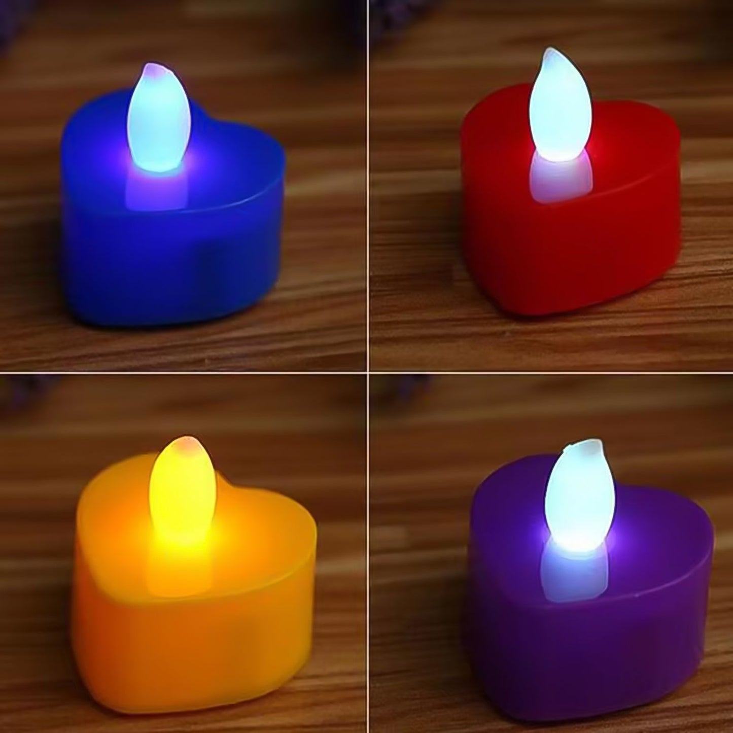 Led Tealights Smokeless Plastic Decorative Candles (Pack Of 6  Multicolor)