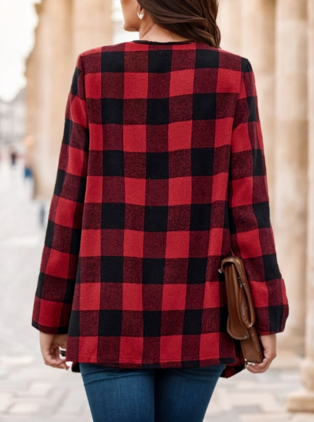 Women'S Plaid Trench Coat