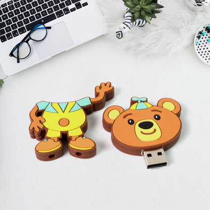 Portable Cartoon Shape Silicone Usb Pen Drive  Flash Disk (15 Gb With Baby Rhymes Song  1 Pc)