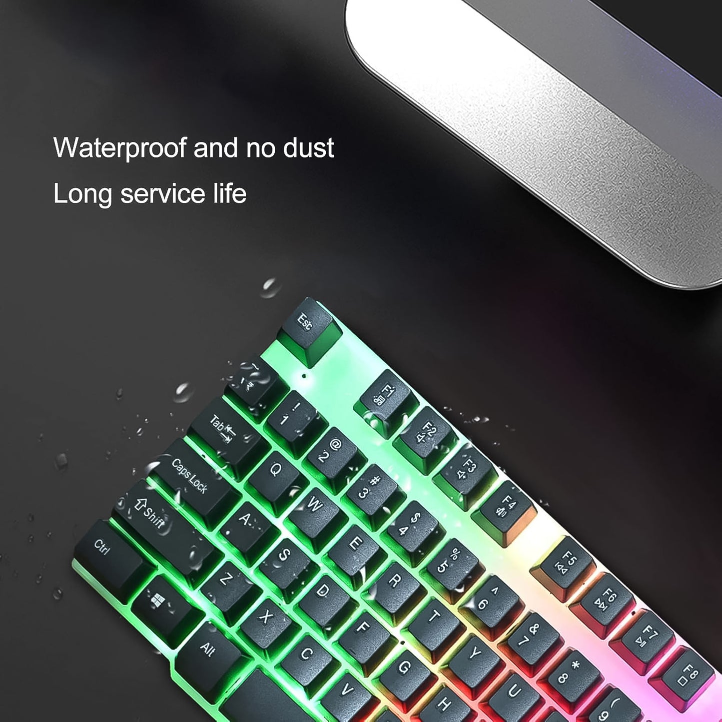 104 Key Colorful Lighting Keyboard Mouse Set (2 Pc Set)