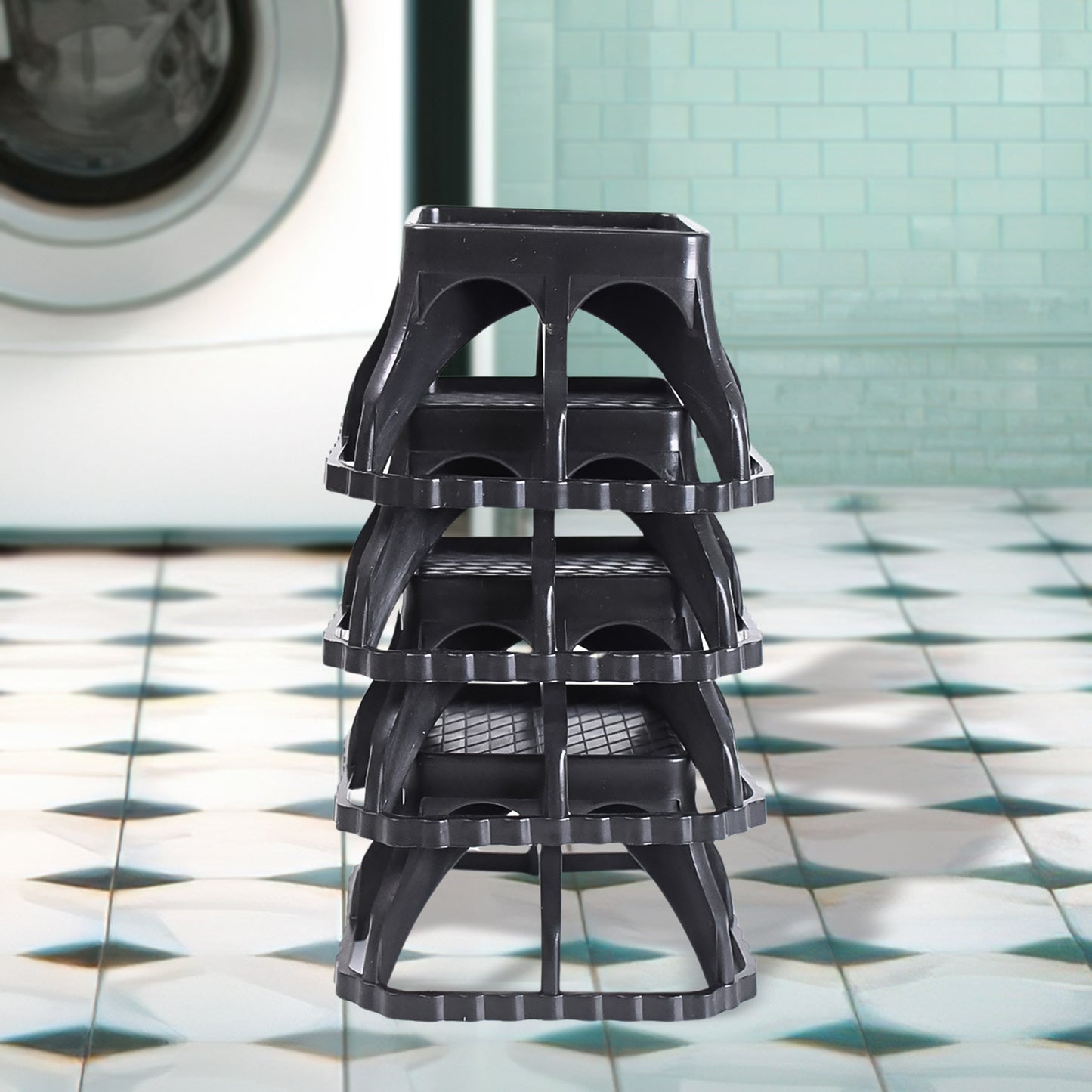 Multi-purpose Plastic Washing Machine Stand (4 Pcs Set)