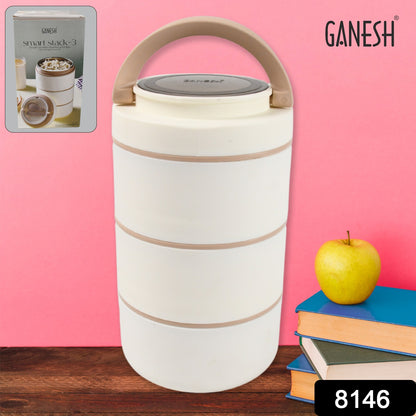 Ganesh Smart Stack 23 Layer Portable Lunch Box Stainless Steel Airtight Leak-proof Lunch Box For Office School Picnic Color May Vary (2 Layer  3 Layer)