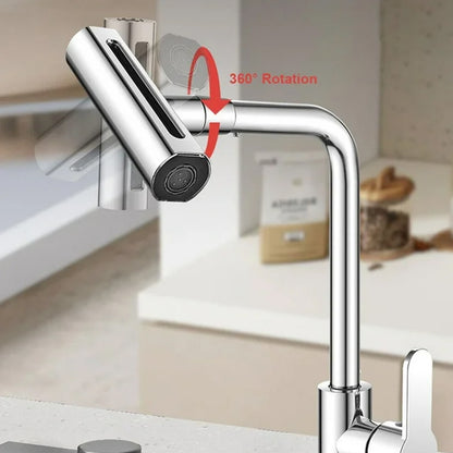 7575 Multifunction Shower Waterfall Kitchen Faucet 360 Rotation Waterfall Kitchen Faucet Touch Kitchen Faucet Faucet Extender For Kitchen Sink Swivel Waterfall Kitchen Faucet For Washing Vegetable Fruit (4 In 1 )