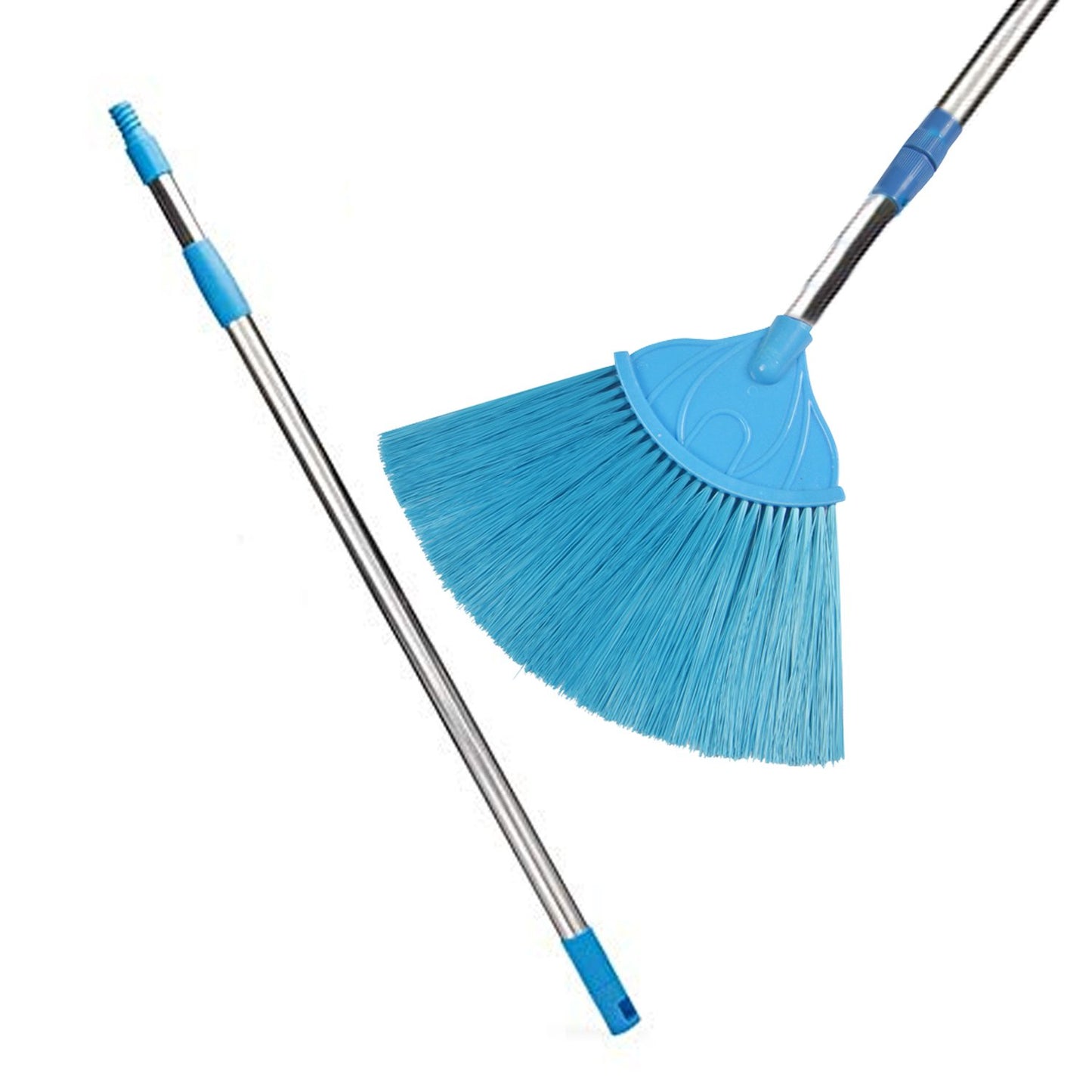 4699 Broom With Long Stainless Steel Rod And Extendable Cobweb Cleaner Stick