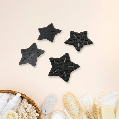 Mini  Pvc Anti-slip Bat Mat Non Slip Baby Bath Mats Mini Child Safety Anti Slip Shower Mats Star Leaf Shaped For Kids (4 Pc Set)