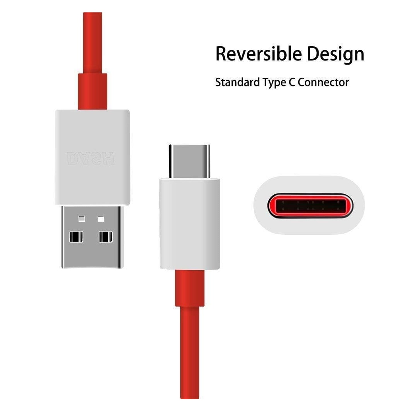 6036 Unique Type C Dash Charging Usb Data Cable  Fast Charging Cable  Data Transfer Cable For C Type Mobile Use 1 Meter ( Red )