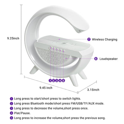 1393   3-in-1 Multi-function Led Night Lamp With Bluetooth Speaker Wireless Charging For Bedroom For Music Party And Mood Lighting - Perfect Gift For All Occasions