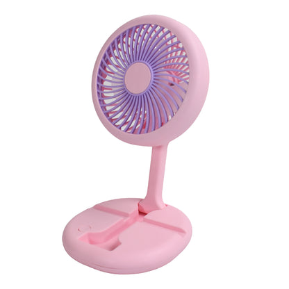 17794 Usb Rechargeable Portable Fan With Led Light Heavy Duty  Foldable Fan With Charging Port Home Outdoor Temple