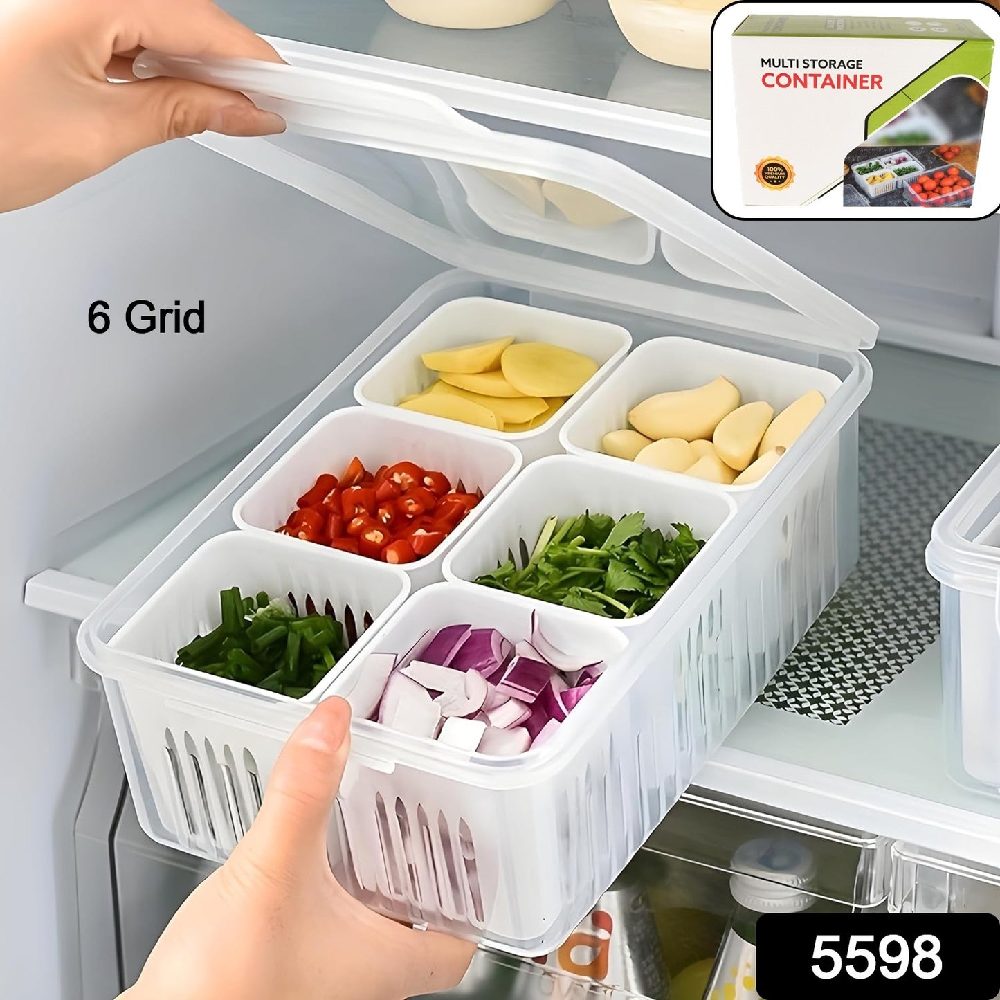 5598 Fridge Storage Boxes Freezer Storage Containers Container For Kitchen Storage Set Storage In Kitchen Vegetable Storage Draining Crisper Refrigerator Food Box (1 Pc)