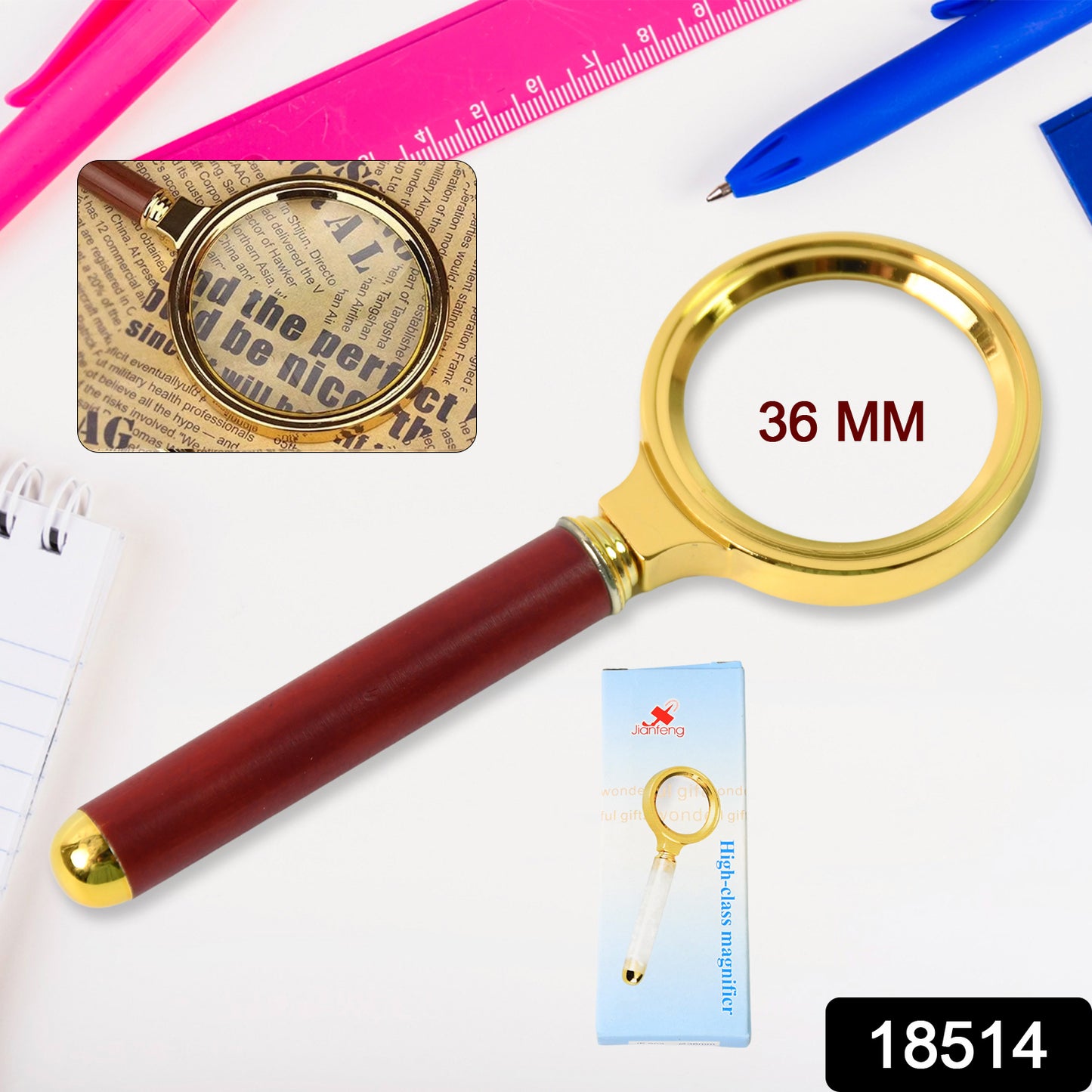 Magnifying Glass Handheld Magnifier (36 Mm  1 Pc)