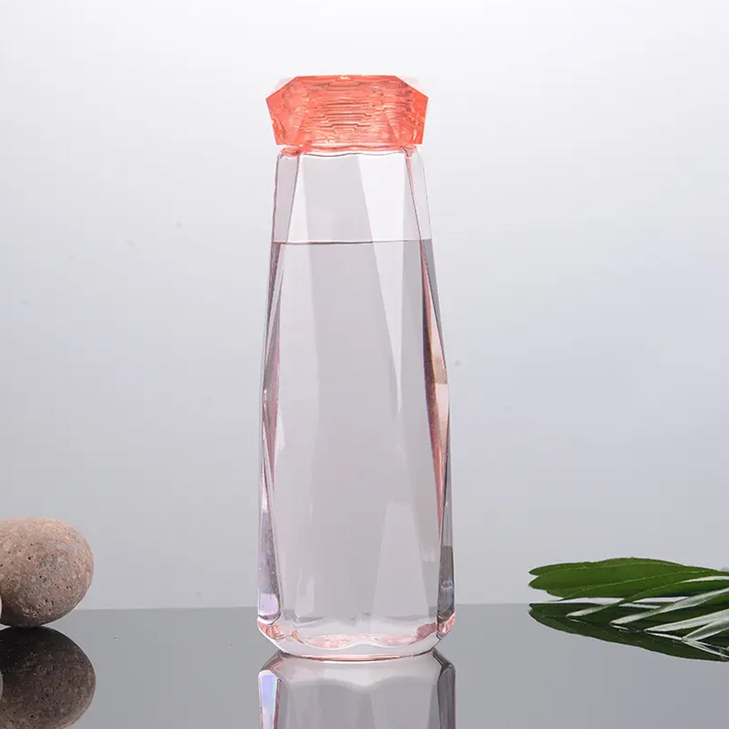 5213 Glass Fridge Water Bottle Plastic Cap With Two Water Glass For Home  Kitchen Use