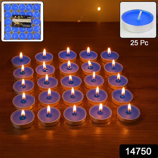 Blue Scented Tea Light Candles (25 Pc  Set)