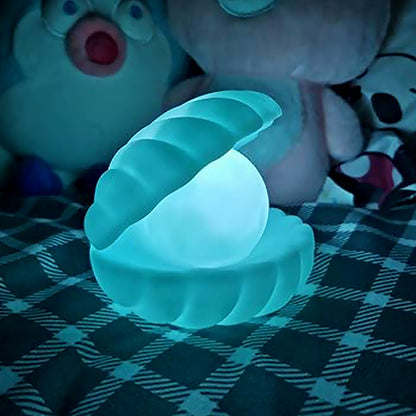 12716 Pearl Shell Night Lamp Decorate Desk Lights Nursery Toy Lamp Led Pearl Shell Night Lights For Bedroom  Home (Small Battery Operated)