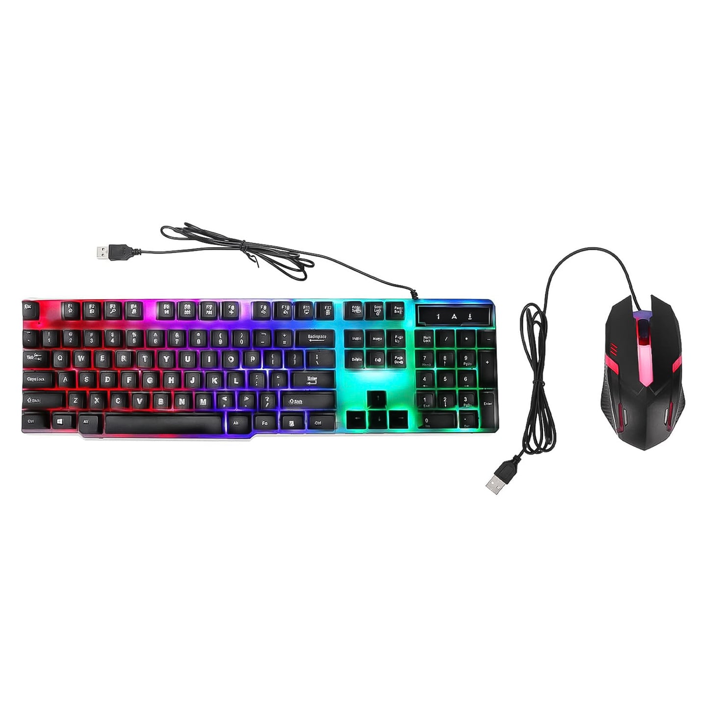 104 Key Colorful Lighting Keyboard Mouse Set (2 Pc Set)