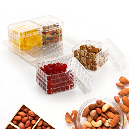 Ganesh Multipurpose Gift Set Dry Fruit Candy (4 Pcs Set  With Tray)