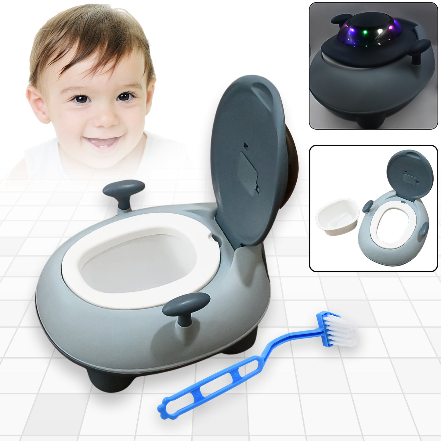 4578  Baby Portable Lighting  Music Toilet Baby Potty Training Seat Baby Potty Chair For Toddler Boys Girls Potty Seat For 1+ Year Child