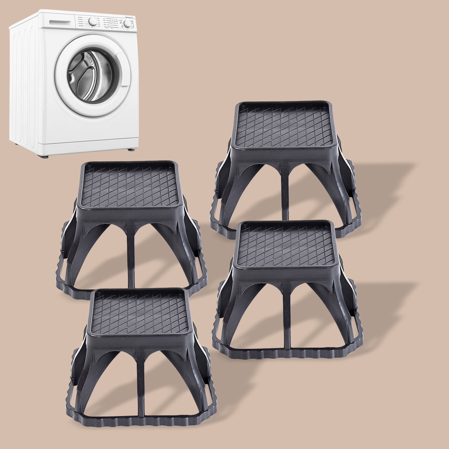 Multi-purpose Plastic Washing Machine Stand (4 Pcs Set)