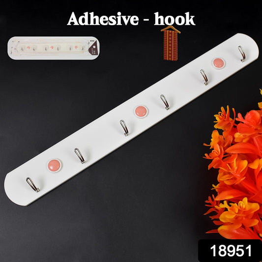 Multipurpose Self-adhesive 6 Hooks For Wall Hook (1 Pc)