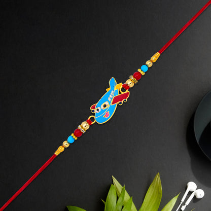 Kids Rakhi With Cartoon Airplane Design