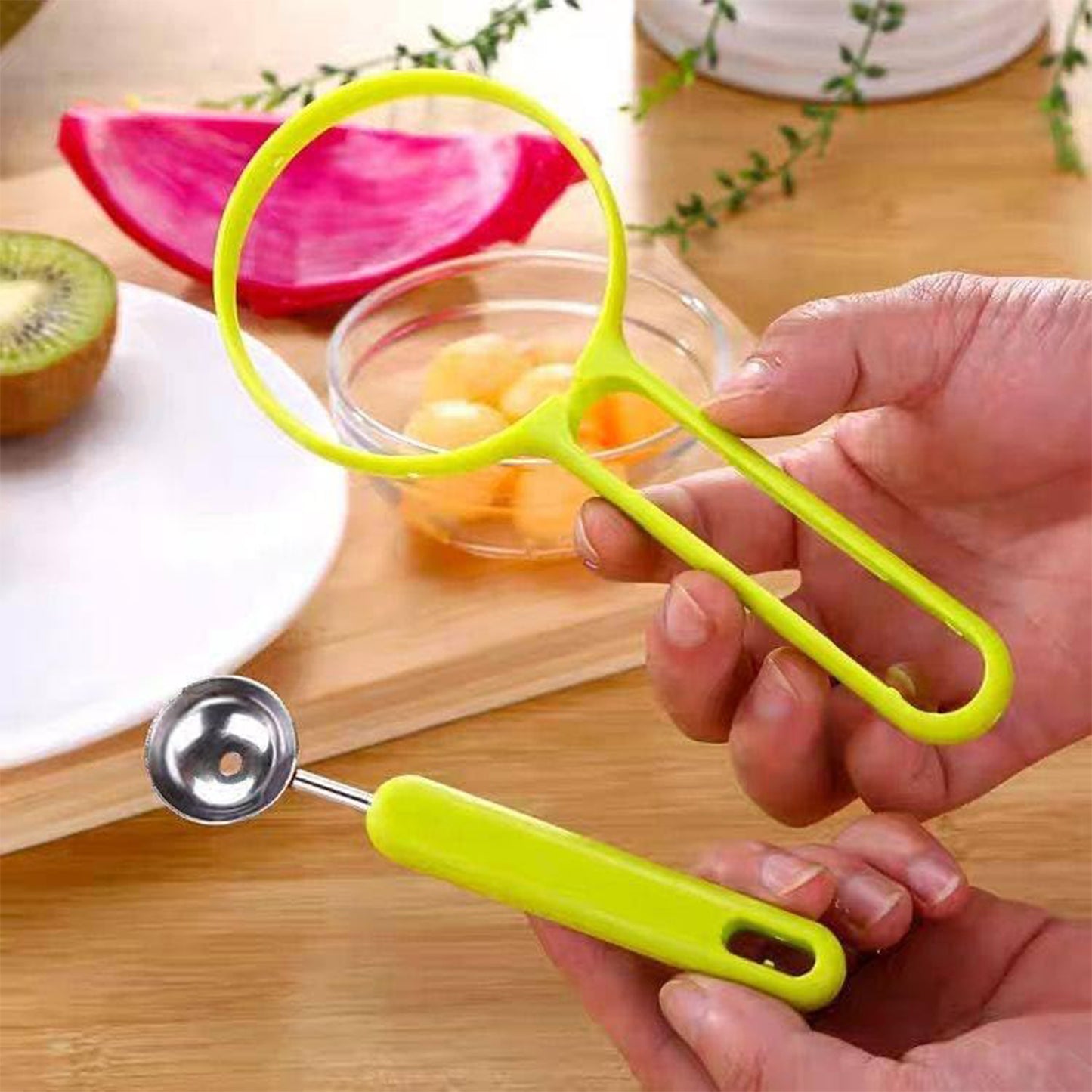 8154 2 In 1 Kitchen Tool - Soft Fruit Peeler And Baller - Avocado Papaya Watermelon Honey Dew - Kitchen Gadget Tool (1 Pc)