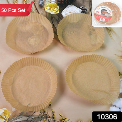 Round Air Fryer Disposable Paper Liner  (50 Pcs Set  160mmx45mm)