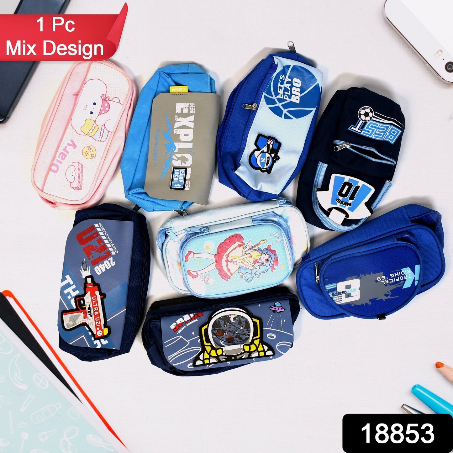 Mix Designs Pouch  Stylish Functional Storage Bag (1pc)