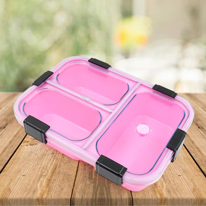 Plastic 3 Compartment Insulated Lunch Box Lunch Box (1 Pc)