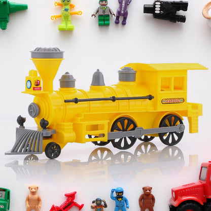 Pull And Go Train With Light Plastic String Pull Back Train (1 Pc  Mix Color)