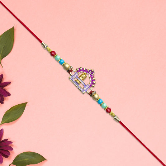 Shivling Temple Rakhi With Multicolor Beads