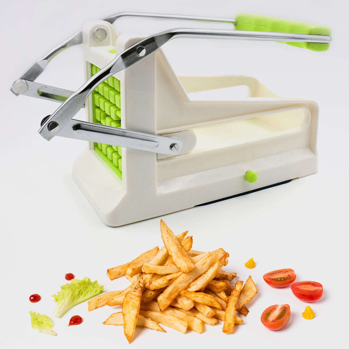 10013 French Fry Cutter Great With Vegetables Potato Fries Cutter Professional Vegetable Cutter Stainless Steel Cutter Potato Onions Carrots Cucumbers Fruits Potato Cutter (1 Pc)