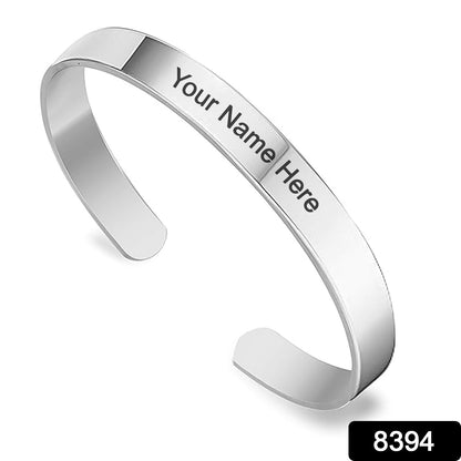 Customized  Personalized Stylish Kada Bracelet (1 Pc  Silver)