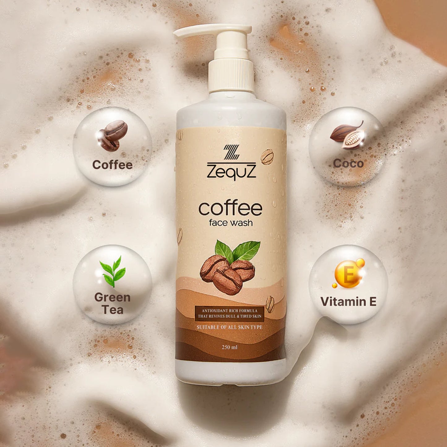 Zequz Coffee Face Wash - (1 Pc  250 Ml)