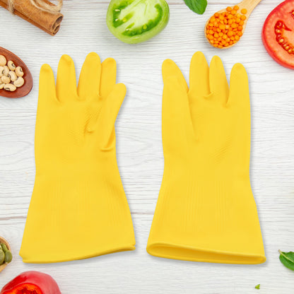 0681 Multipurpose High Grade Rubber Reusable Cleaning Gloves Reusable Rubber Hand Gloves I Latex Safety Gloves I For Washing I Cleaning Kitchen I Gardening I Sanitation I Wet And Dry Use Gloves (1 Pair 98 Gm)