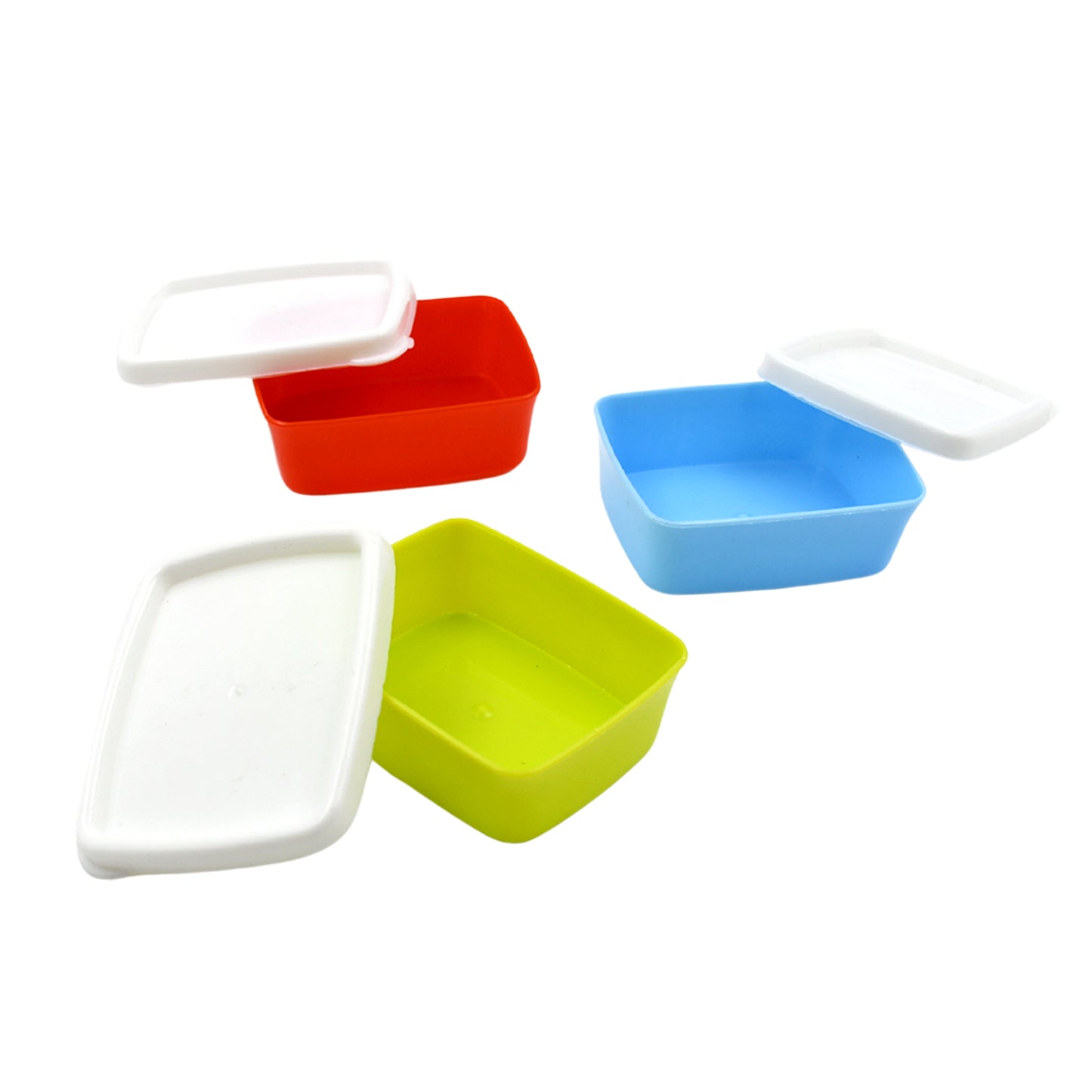 5556 Plastic Airtight Containers Set Small Plastic Container Set Rectangular Plastic Food Pickle Fridge Containers Multicolor Kitchen Storage Container (3 Pcs Set)