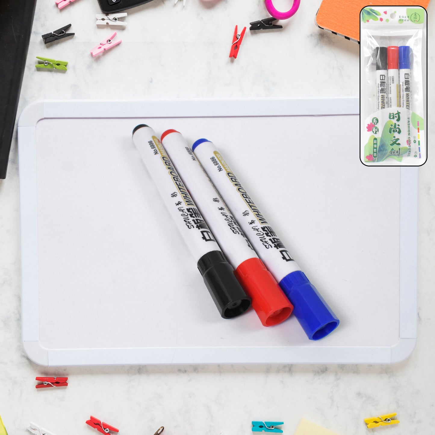 Mix Color Marker Pen Used In All Kinds Of School College (3 Pcs Set)