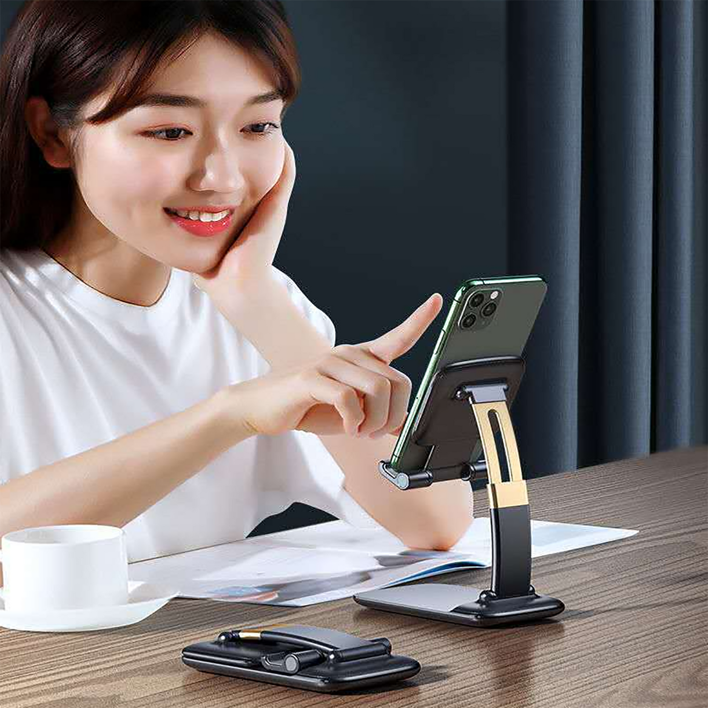 1286 Phone Holder For Table Foldable Universal Mobile Stand For Desk