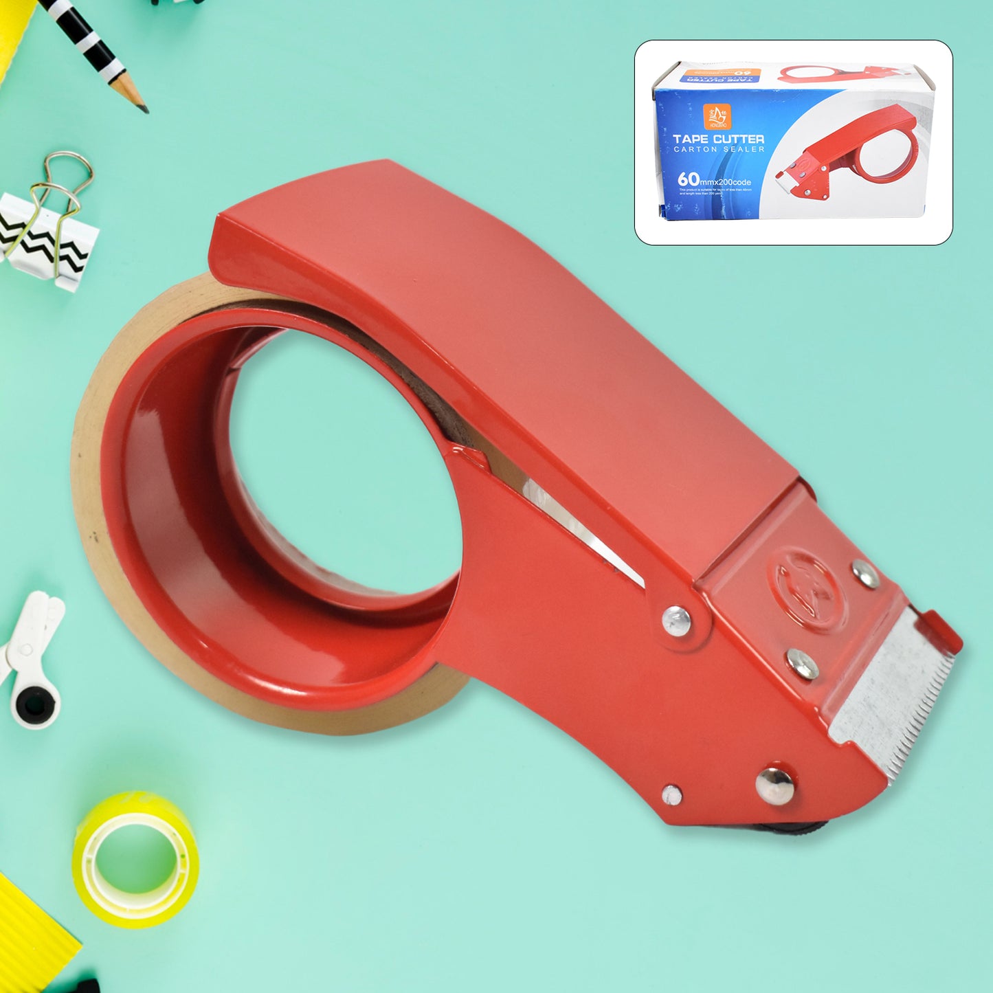 Metal Packing Tape Dispenser Cutter (60 Mm  1 Pc)