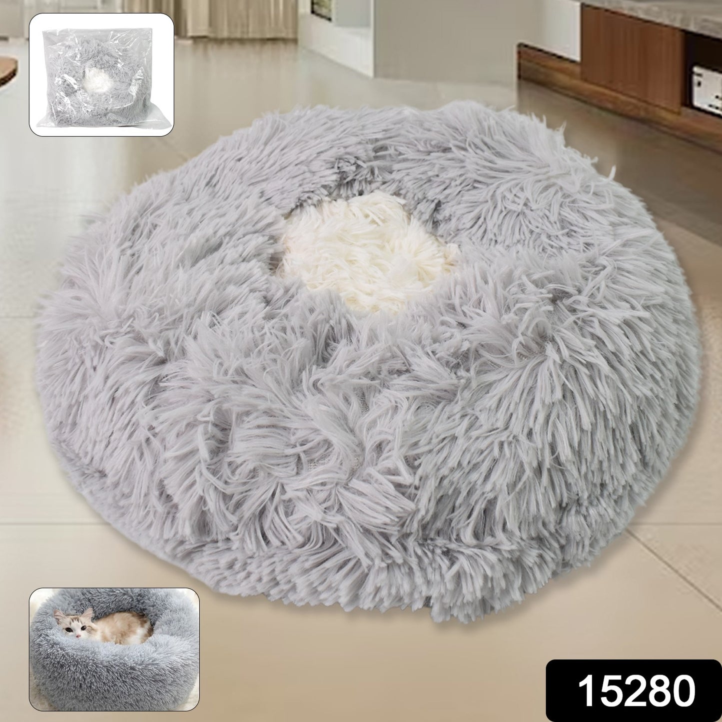 Round Dog Beds For Small Medium Dogs And Cats (1 Pc)