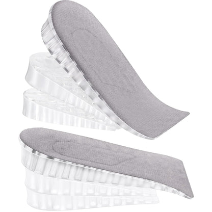 4151 2 Pairs Heel Lift Inserts Height Increase Insole Invisible Heightening Insole Sillicone 3-layer Heel Support Insoles Height-adjustable Shoe Pads Foot Cushion For Shoes