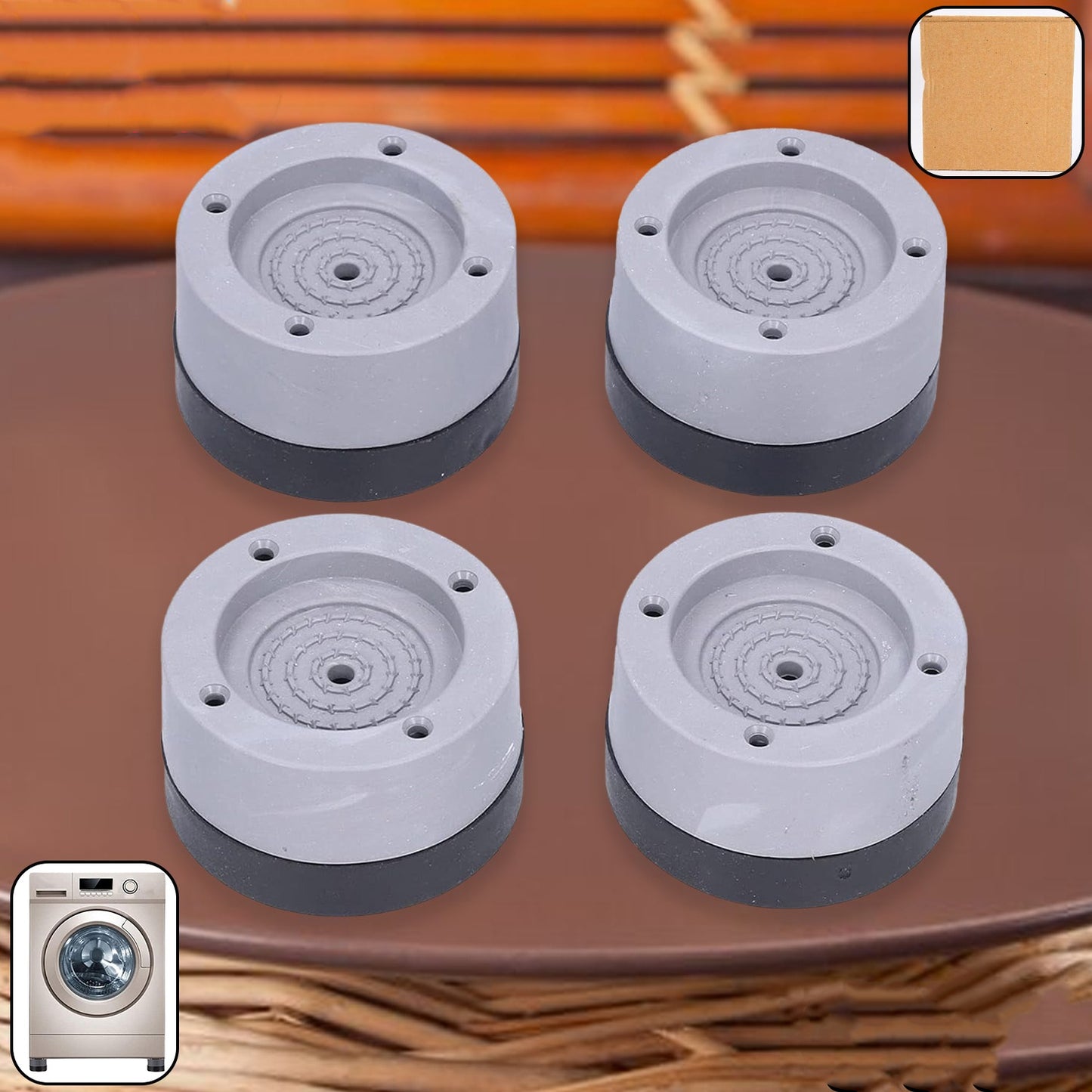 Round Washing Machine Support Pad (4 Pcs Set)